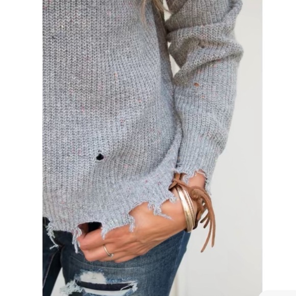 New Distressed and Frayed Sweater - Picture 2 of 12